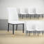 Ensemble de 6 chaises de salle à manger modernes en cuir synthétique blanc, pieds en métal pour la cuisine