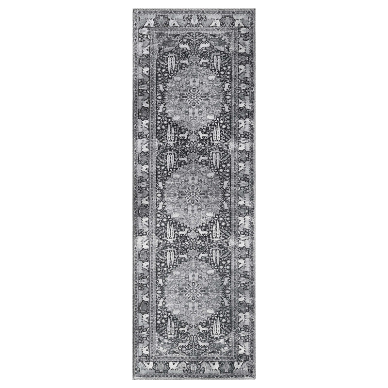 Tapis de couloir d'intérieur 100% polyester Dragomira, Tapis de couloir 2 pi 6 po x 7 pi 6 po