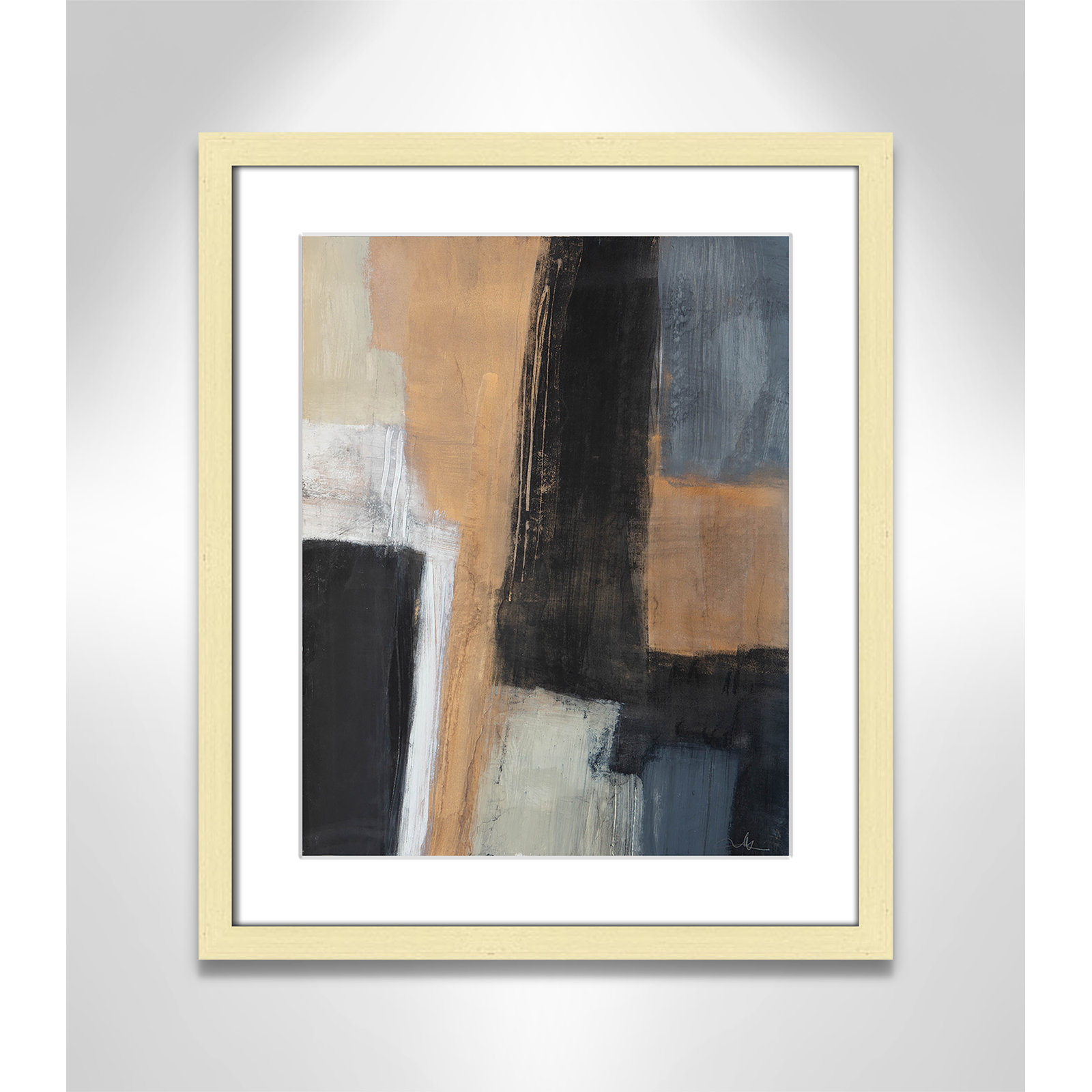Metallic Slate I by Casa Fine Arts, Gold Matted Picture Framed, 19" H x 16" W x 1.25" D