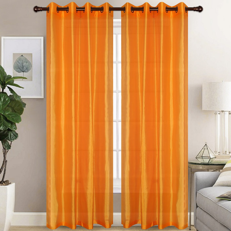 Diredra Polyester Semi-Sheer Curtains, Apricot