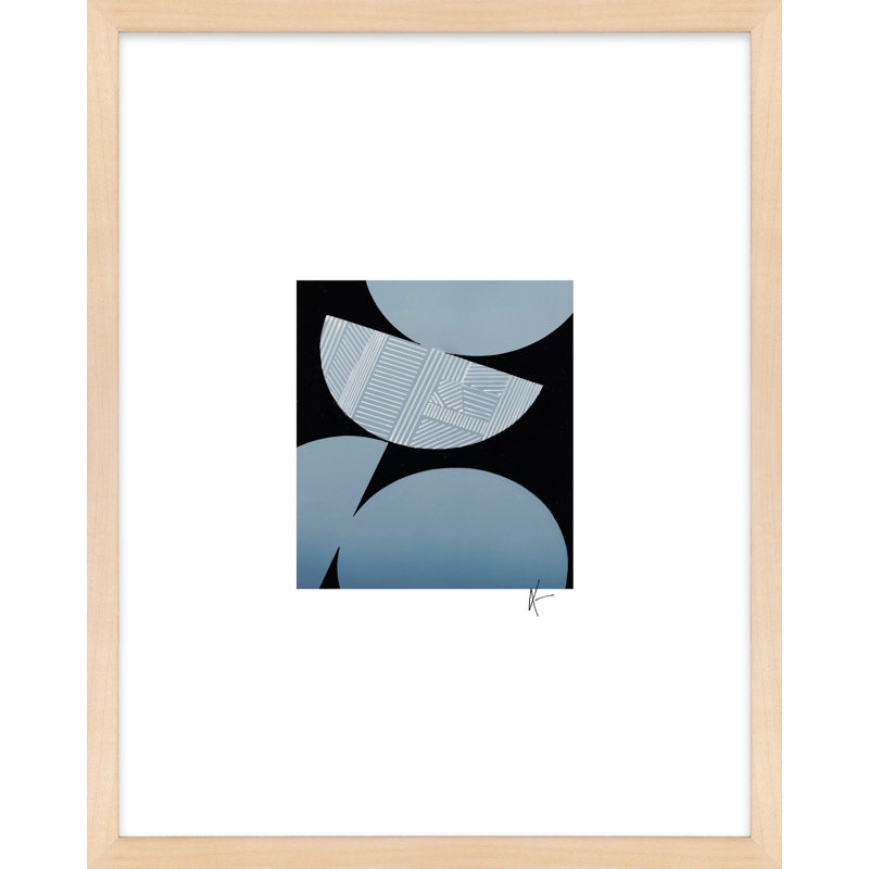 Blu Birds 2 Print by Lee Lessem, Brown Framed, 50" H x 40" W