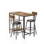 Bar Table and Chairs Set for 2, 3 Pieces Pub Dining Table Set, 2 Bar Stools PU Upholstery Seat with Backrest for Kitchen, Apartment, Small Space