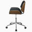 Chaise de bureau pivotante noire et noyer