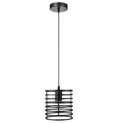 Nikki 1 - Light Black Drum Pendant