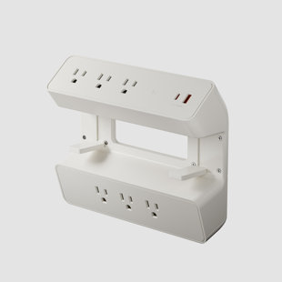 Multiprise blanche pour pince de bureau