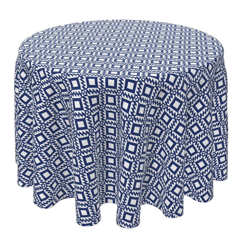 Orinia Round Geometric Cotton Twill Tablecloth