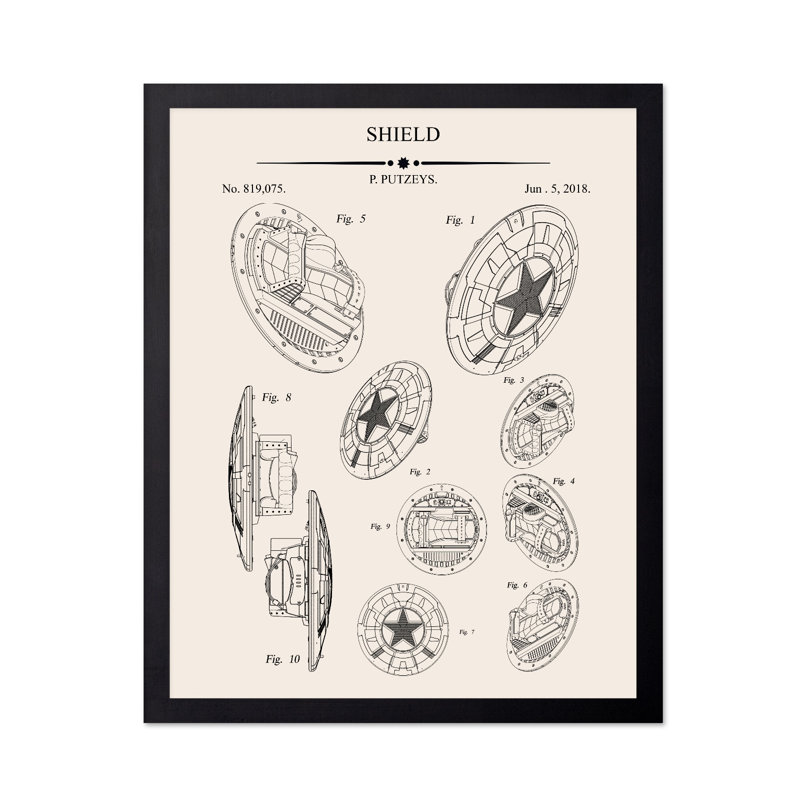 Bouclier, modèle n ° 1, Sans cadre, Affiche, H 11 po x l 14 po