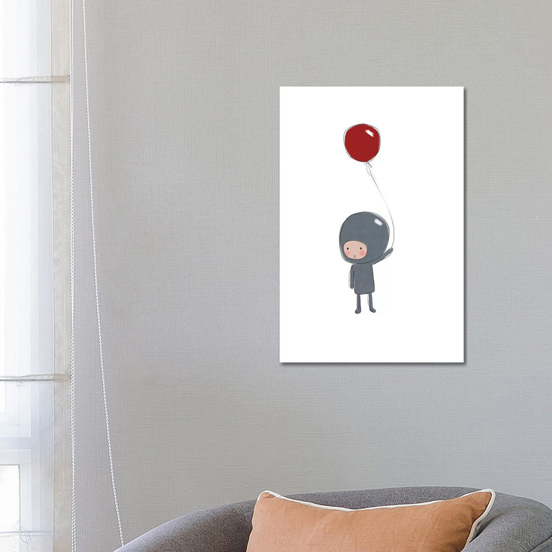 Astronaut Balloon 1 Piece Wrapped Canvas Wall Art, 66.04 cm H x 45.72 cm W x 3.175 cm D