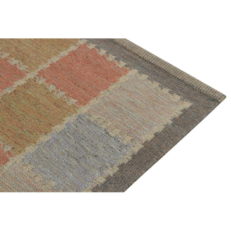 Scandinavian Wool Geometric Area Rug, Recatangle 9' x 12'