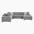 Odesser 4-Piece Chenille Sectional Sofa Sleeper with Chaise-1606937374-1606937375