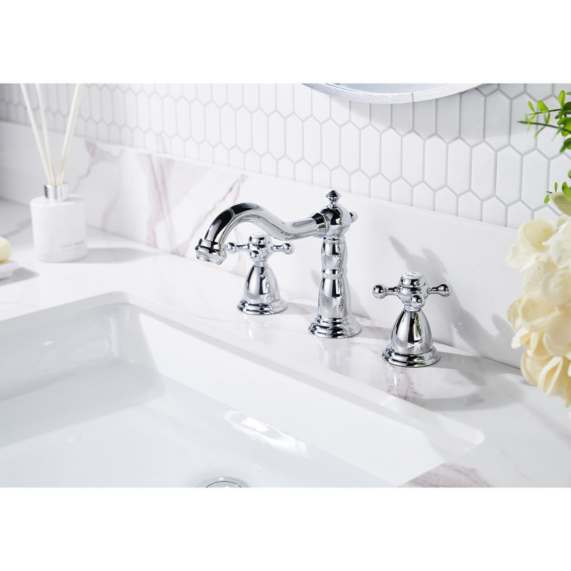 Robinet de salle de bain à 2 poignées avec ensemble de drain Alladdin, Chrome
