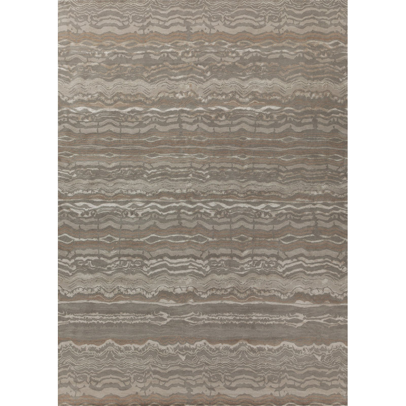 Patagonia Abstract Area Rug in Taupe/Gray/Silver, Rectangle 8' x 10'