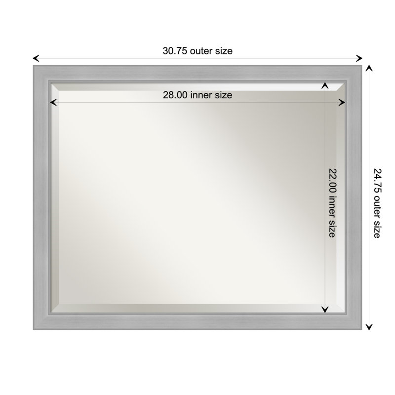 ShipstStour Flat Wall Mirror, 25" x 31"
