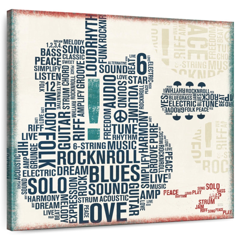 Type Guitar Square, 10" H x 10" W