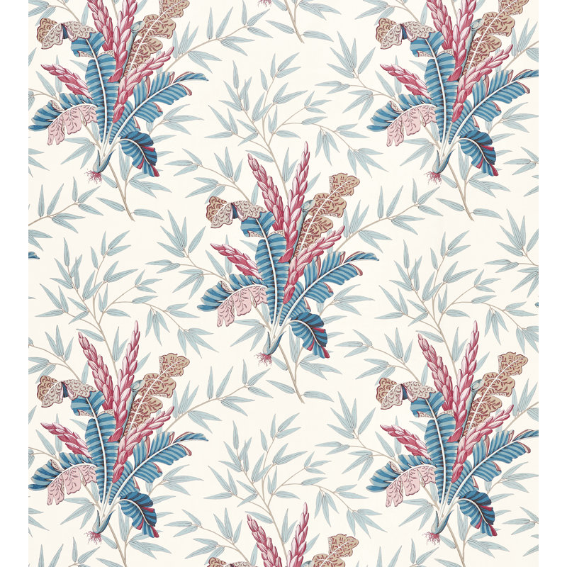 Malay Bahar Linen Fabric, Peacock Rose