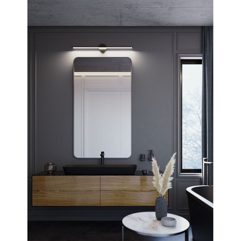 Meuble-lavabo à DEL 36 po Elizabeth, 20 W, nickel satiné, 20 W, H 4,75 po x l 36 po x P 2,38 po, Nickel satiné