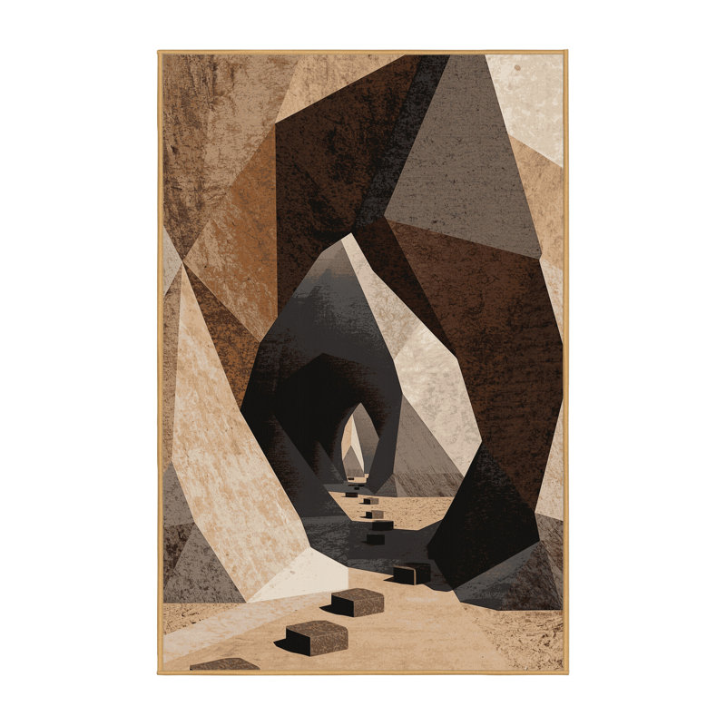 Tapis ovale moderne et contemporain lavable à la machine en noir - reliure brun clair, 6 X 9