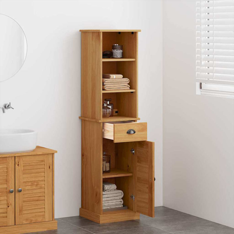 Frame Mounted Bathroom Cabinet, Brown