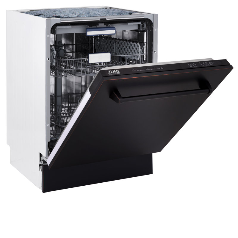 ZLINE 24 in. Tallac Series 3rd Rack Tall Tub Dishwasher, 51dBa, Oil Rubbed Bronze