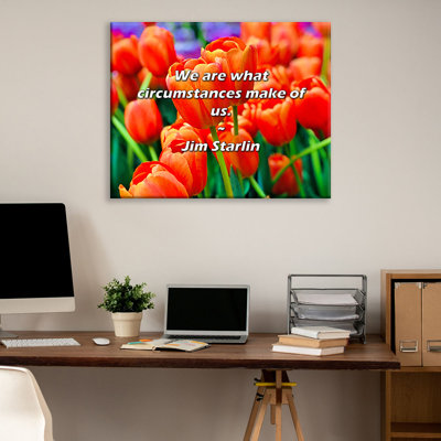 Citation artistique «Nous sommes ce que les conditions font de nous». Toile tendue par Jim Starlin