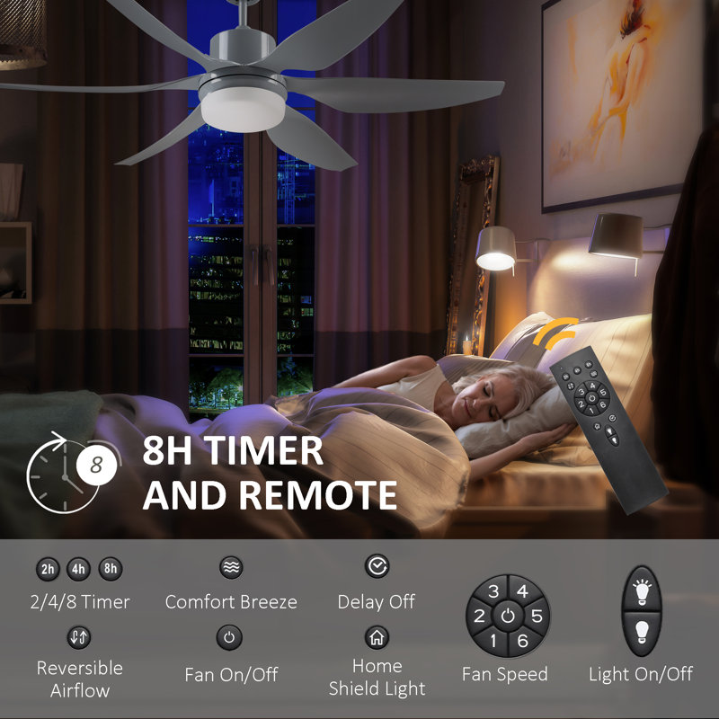 Stansberry Ceiling Fan with LED Lights, Grey
