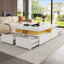 Table basse moderne carrée avec 4 tiroirs-692370475