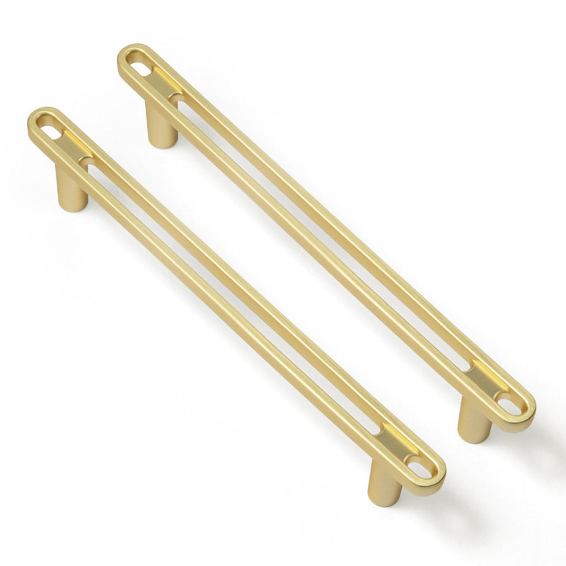 Poignées de style armoire rétro, Laiton brossé clair, 5"