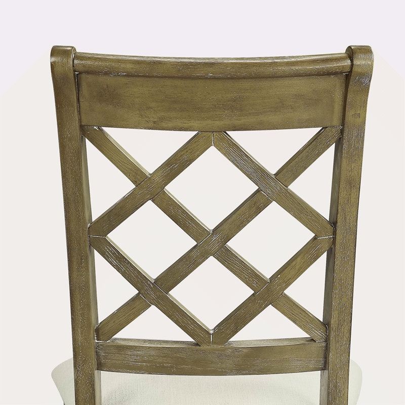 Ensemble de 2 chaises d'appoint en lin beige et chêne rustique