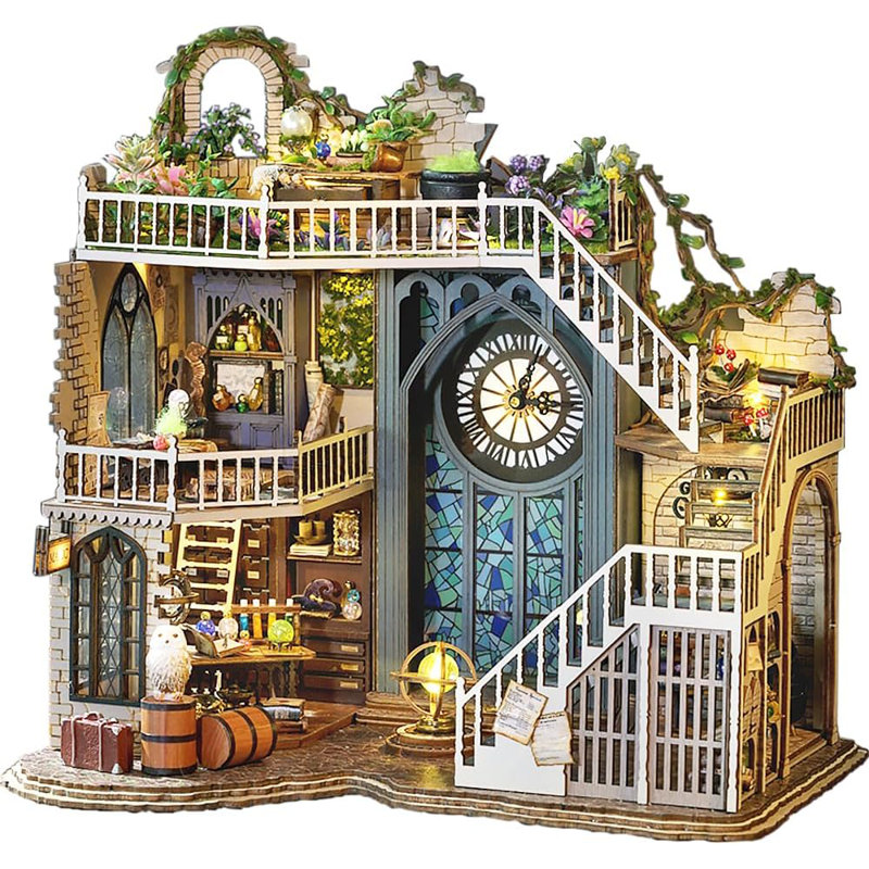 Miniature Wizardi Roombox Kit - Dollhouse Kit Clock