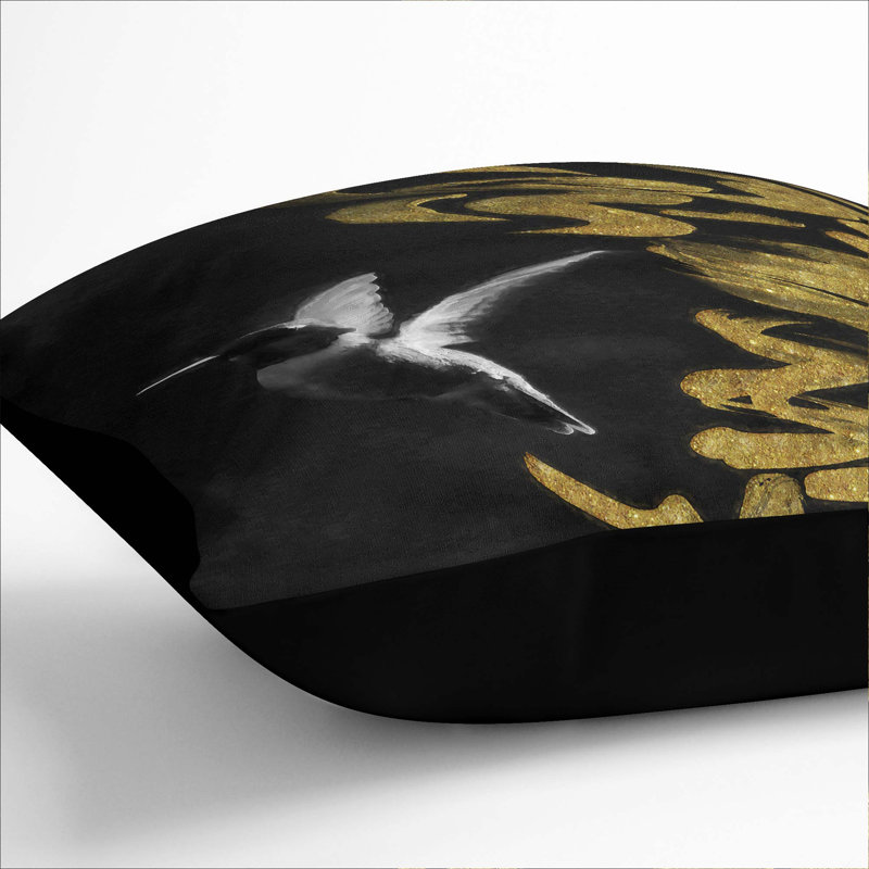 Square Throw Cushion, Black, 40cm H x 40cm W x 15cm D