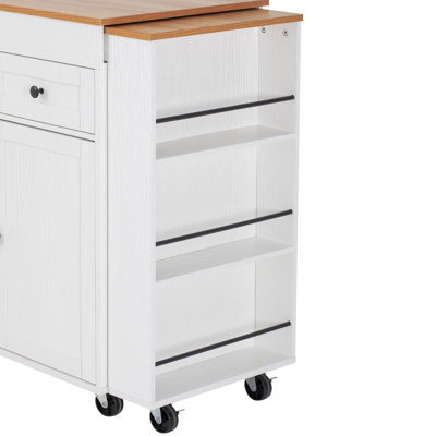 85.5" Kitchen Island with Extendable Dining Table