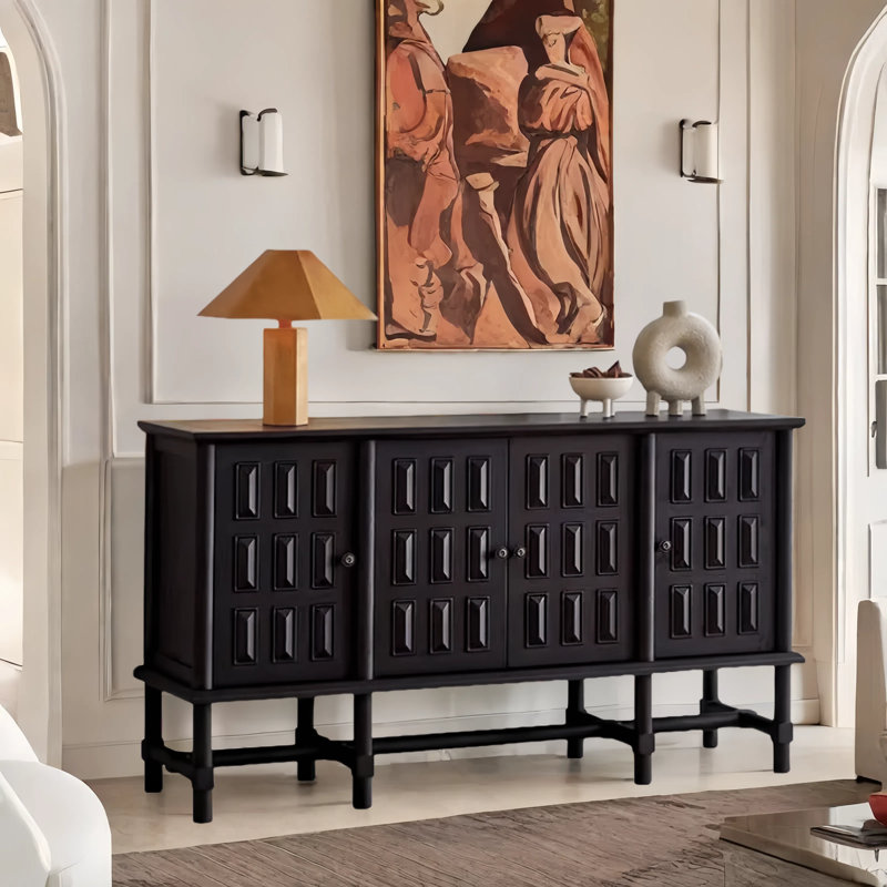 Buffet multi-fonctions en bois massif French French, Noir, noir, noir, noir