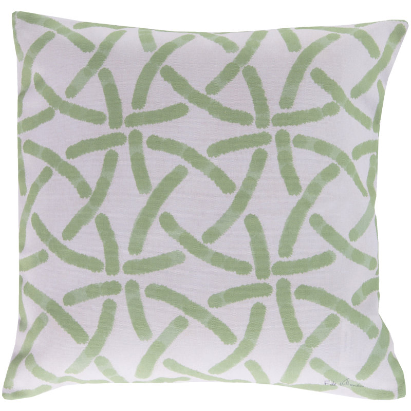 Overlapping Indoor/Outdoor Throw Pillow, 20" H x 20" W x 4" D, Green