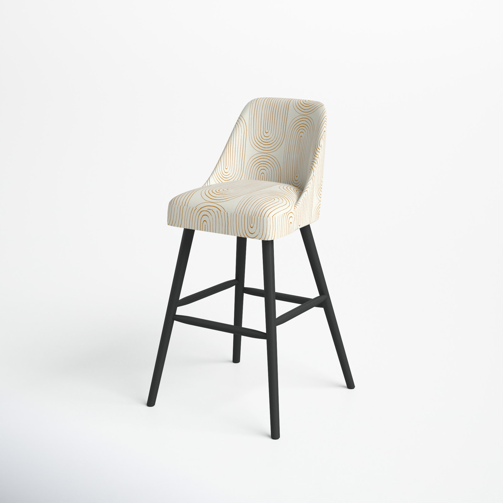 Gallie Bar & Counter Stool, Bar Stool (31” Seat Height), Black, Splatter Ink