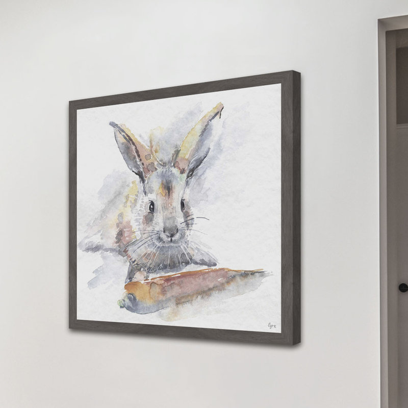 « happy lapin », reproduction d’art encadrée, H 32 po x l 32 po x P 1,5 po