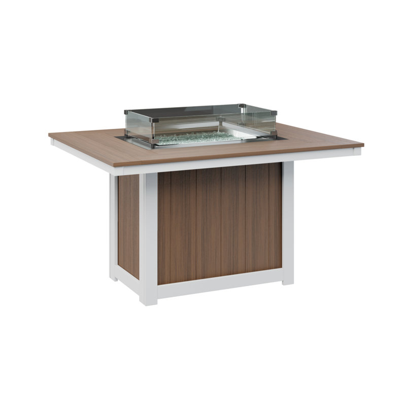 Foyer de table rectangulaire de 54 po Berlin, Acajou antique, H 30,37 po x l 53,87 po x P 41,37 po