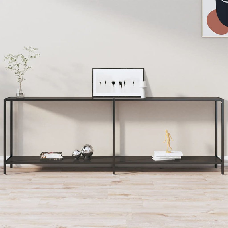Ridpath Glass Top Console Table, 29.7" H x 86.6" W x 13.8"" D