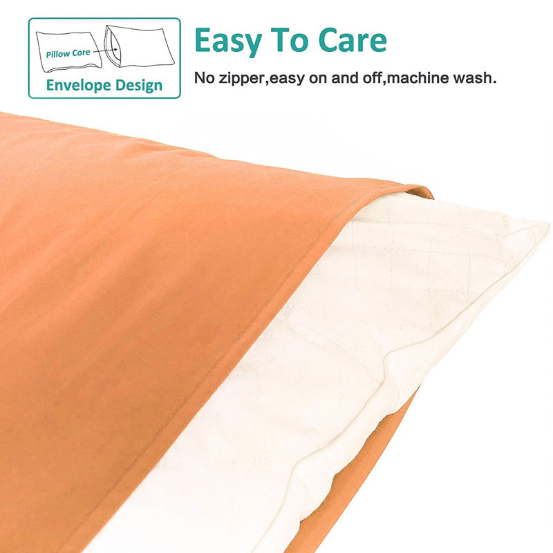 Luxe Microfiber Cover Body Pillow, Palm Orange