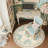Vintage Floral Distressed Design Non-Slip Low-Pile Soft Thin Faux Wool Area Rug-1644600154