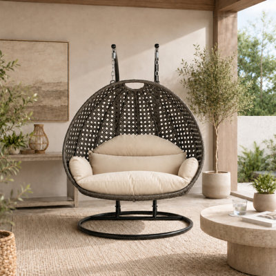 Fauteuil d'œuf d'extérieur pour 2 personnes avec support Samaira