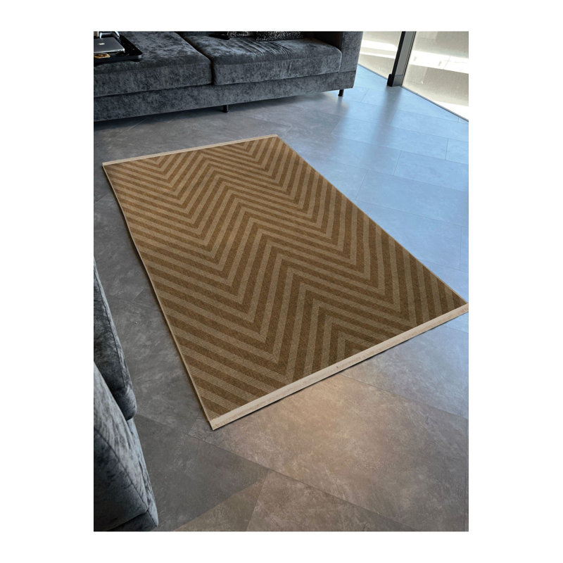 Tapis géométrique Zig Zag, Rectangle 3 pi 3 po x 4 pi 11 po