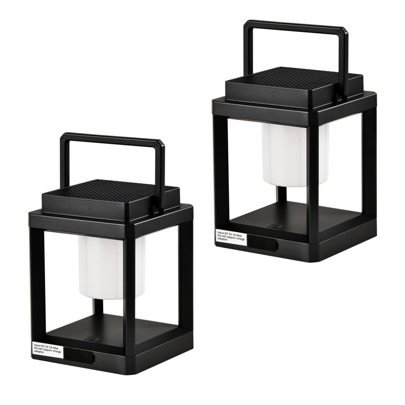 Paquet de 2 lumières d'extérieur portatives solaires USB 2 en 1, blanc chaud rechargeable 3000k à DEL, étanche à l'eau et à commande tactile IP44