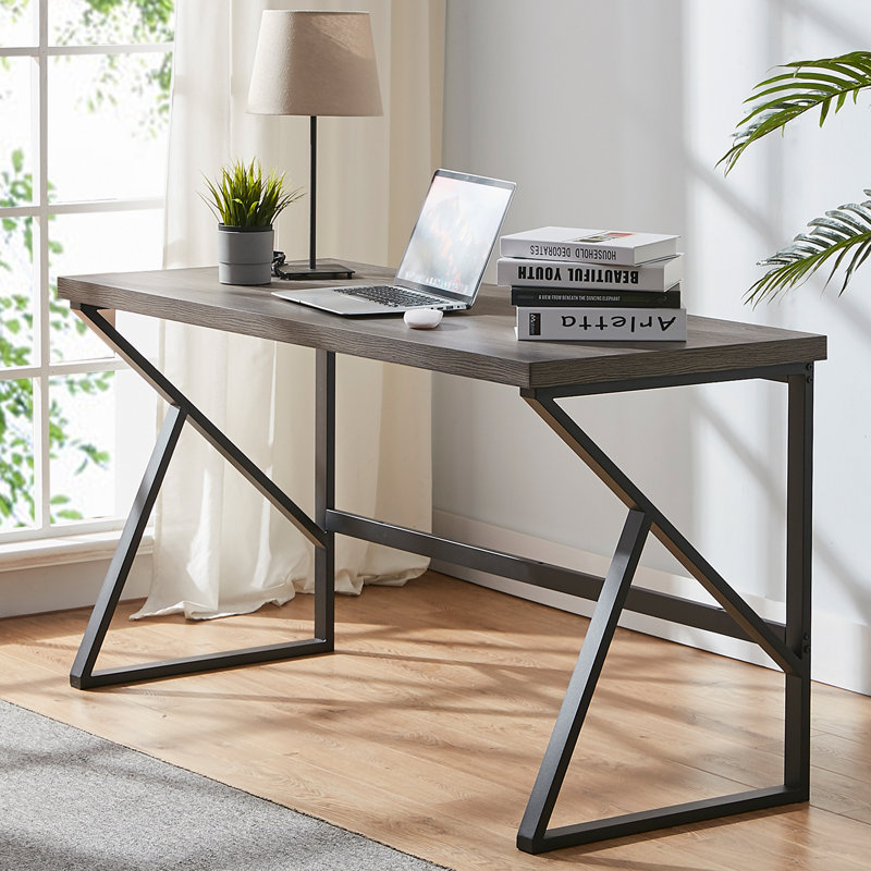 Bureau d'écriture Kelleia, Chêne gris foncé, H 29,5 po x l 60 po x P 23,6 po