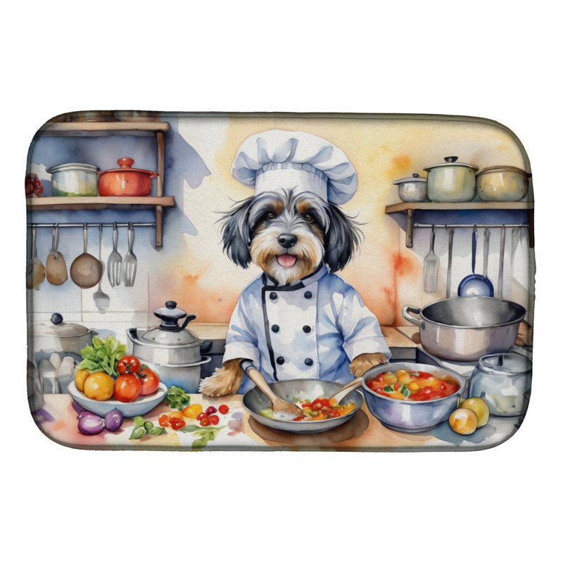 Tibetan Terrier The Chef Dish Drying Mat
