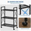 Range-chaussures en métal à 3 niveaux avec roulettes, étagère de rangement en filet roulante avec cadre en X, organisateur utilitaire pour entrée, cuisine, salon et salle de bain