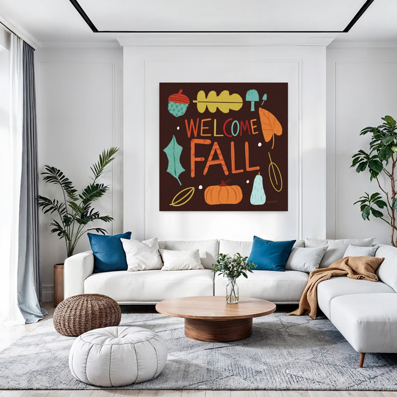 Fall Fun V, art abstrait contemporain d'automne, H 48 po x l 48 po