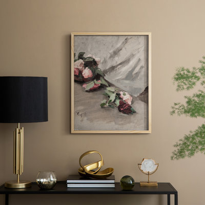 Reproduction florale vintage avec encadrement CCL XXXII - bois massif