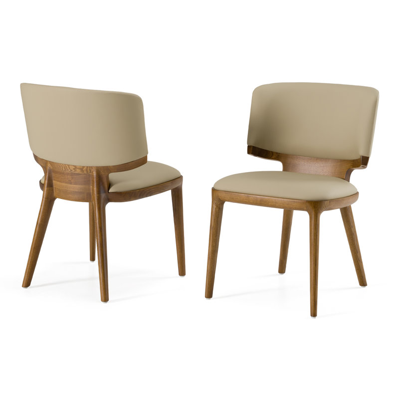 Halden - Chaise contemporaine en similicuir, Brun/crème