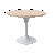 Heatherton 36" Round Dining Table with MDF Top and White Stainless Steel Pedestal Base Kitchen Table Seats 2-4 Person-155420964-188218942