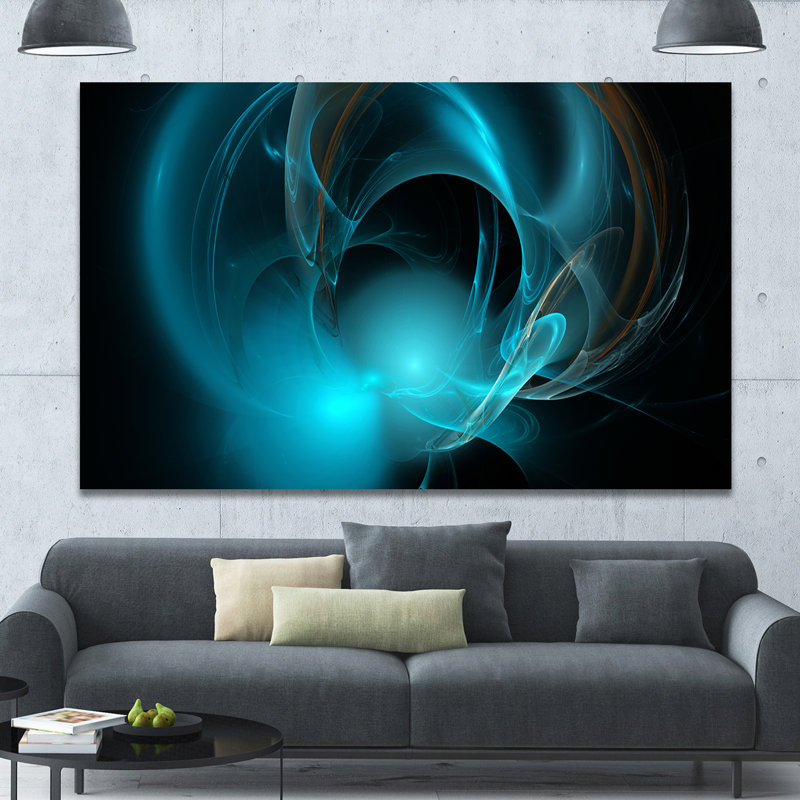 « blue fractal galactic nebula », reproduction d’impression sur toile, H 20 po x l 20 po x P 1 po